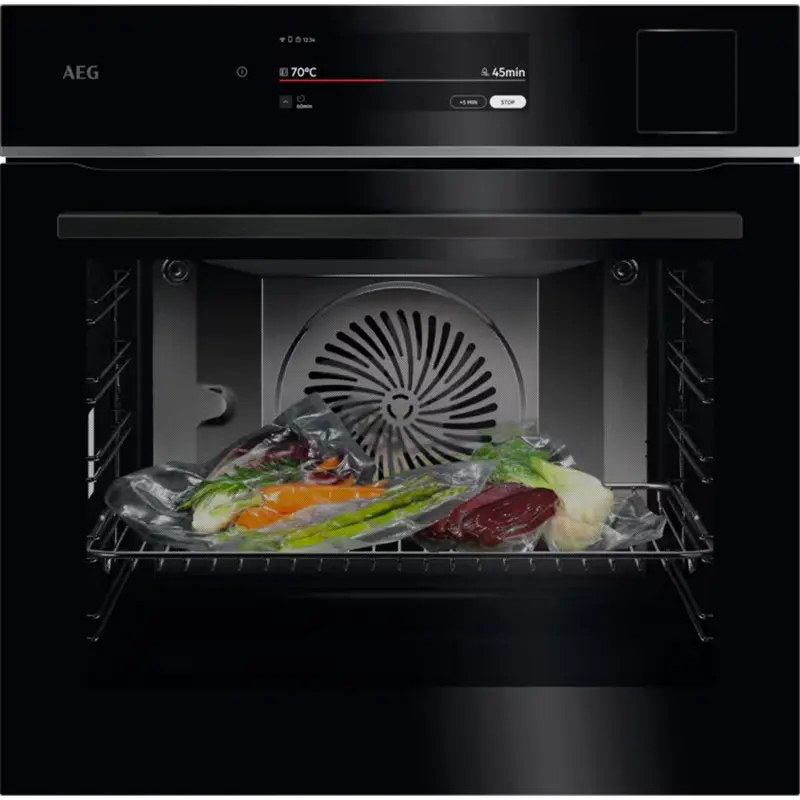 AEG TP9SB831AB 9000 Series Built-in Electric Oven, SteamPro Steam Function, 70L Volume, A++ Energy Class, TFT Display, Black