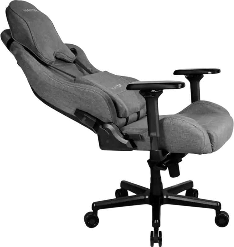 Scaun Gaming HATOR Arc, Material Textil Grey, Cotiere 4D Reglabile, piston Clasa 4, Baza Aluminiu, Inclinare 166 Grade, Perne Lombare si de Gat