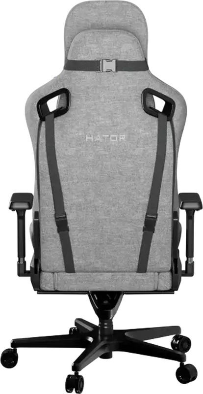 Scaun Gaming HATOR Arc, Material Textil Grey, Cotiere 4D Reglabile, piston Clasa 4, Baza Aluminiu, Inclinare 166 Grade, Perne Lombare si de Gat