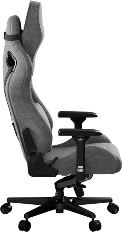 Scaun Gaming HATOR Arc, Material Textil Grey, Cotiere 4D Reglabile, piston Clasa 4, Baza Aluminiu, Inclinare 166 Grade, Perne Lombare si de Gat