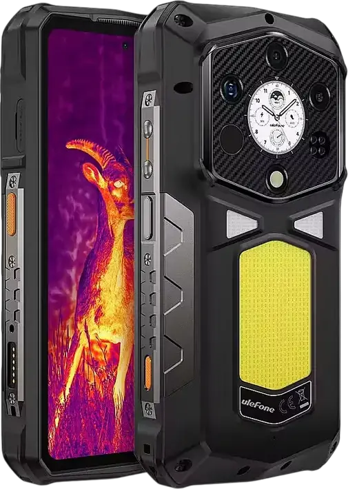 Защищенный 5G смартфон Ulefone Armor 29 Pro Thermal, AMOLED 6.67" 120Гц, Dimensity 7400, 16ГБ ОЗУ, 512ГБ ПЗУ, Аккумулятор 21200мАч, Тепловизор и ПНВ, IP68/IP69K