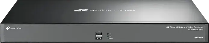 TP-Link VIGI NVR4064H Network Video Recorder, 64-Channel, 4 SATA HDD up to 64TB, H.265+ Compression, 8MP Recording, HDMI/VGA Output, Black