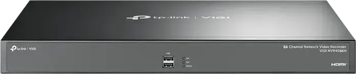 TP-Link VIGI NVR4064H Network Video Recorder, 64-Channel, 4 SATA HDD up to 64TB, H.265+ Compression, 8MP Recording, HDMI/VGA Output, Black