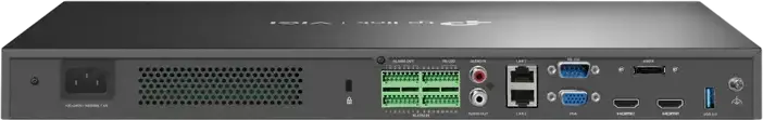 TP-Link VIGI NVR4064H Network Video Recorder, 64-Channel, 4 SATA HDD up to 64TB, H.265+ Compression, 8MP Recording, HDMI/VGA Output, Black