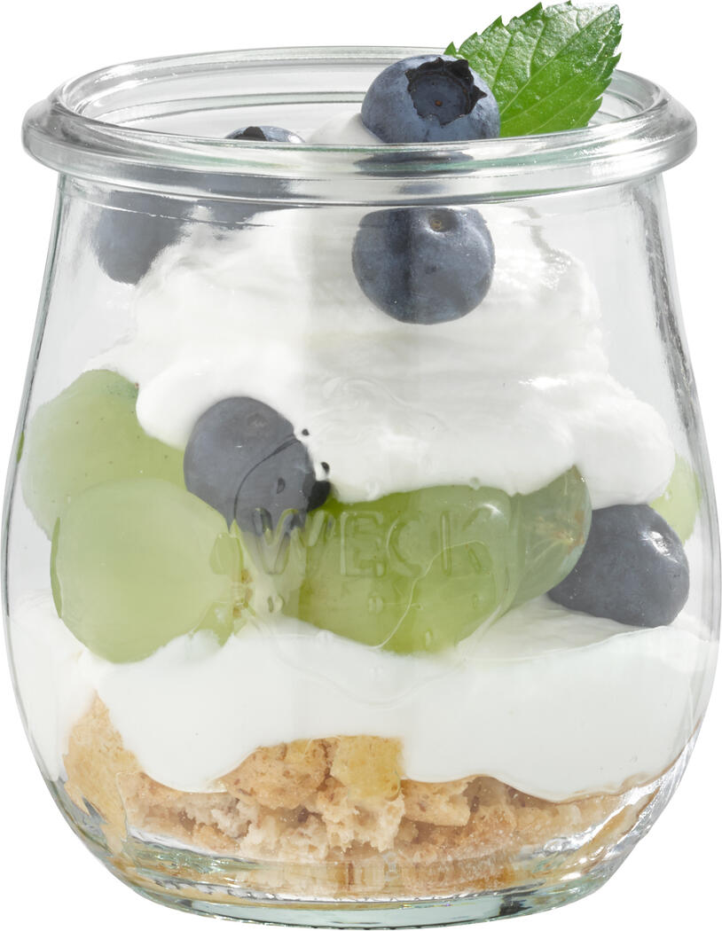 Borcane de Conserve WECK din Sticla 220ml Transparente cu Capac, 12 bucati, 7 x 8 cm, pentru Deserturi, Aperitive si Salate, Compatibile cu Masina de Spalat Vase