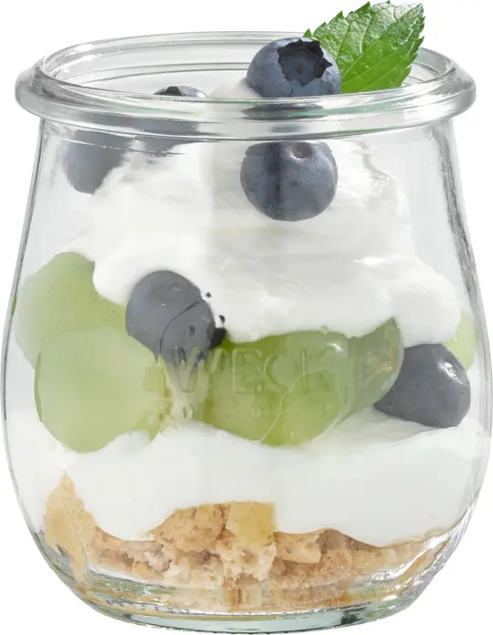 Borcane de Conserve WECK din Sticla 220ml Transparente cu Capac, 12 bucati, 7 x 8 cm, pentru Deserturi, Aperitive si Salate, Compatibile cu Masina de Spalat Vase