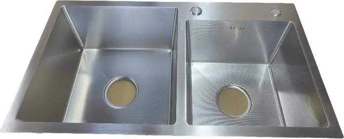 Backer Duo 750-41047 Double Bowl Kitchen Sink, 304 Stainless Steel 3mm, INOX, 750x410x470mm, with Siphon