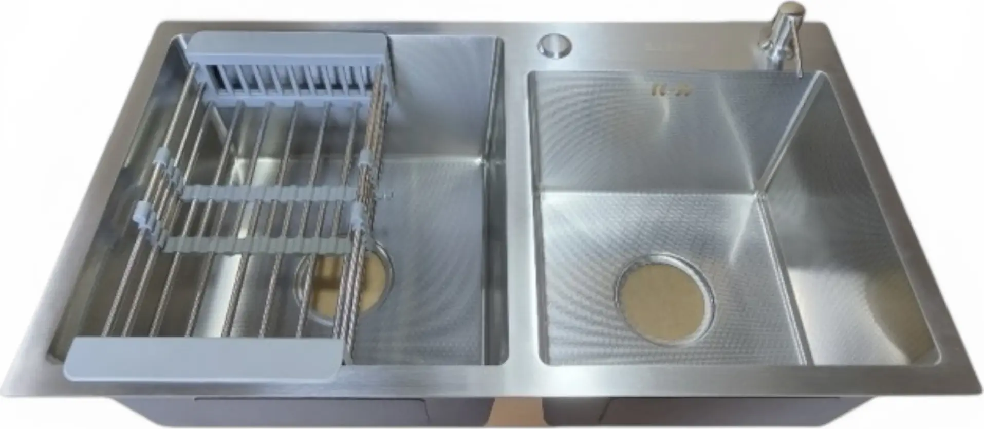 Backer Duo 750-41047 Double Bowl Kitchen Sink, 304 Stainless Steel 3mm, INOX, 750x410x470mm, with Siphon