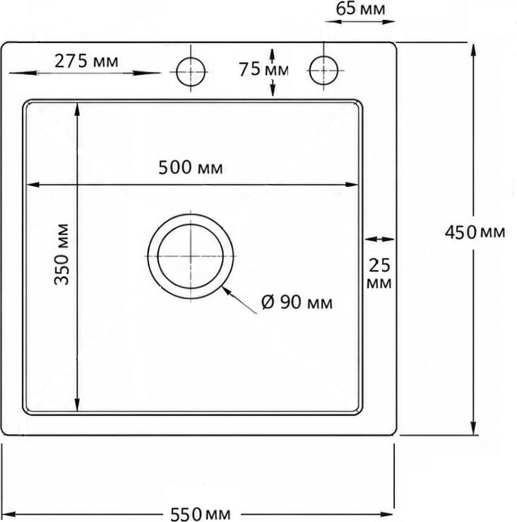 Backer Simple 550-450 Kitchen Sink, 304 Stainless Steel, Natural stainless steel finish, 550x450x200mm, PVD Coating, Honeycomb Embossed, Built-in or Undermount, with Siphon and Overflow