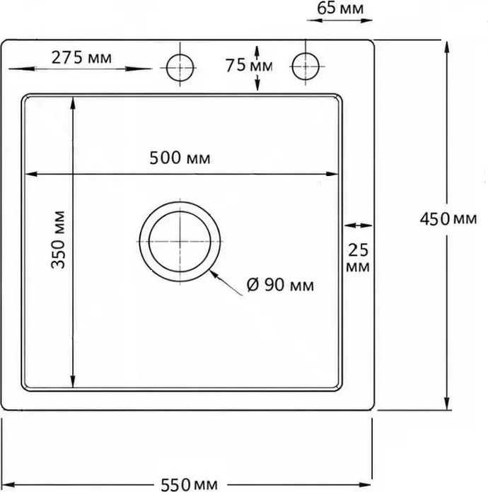 Backer Simple 550-450 Kitchen Sink, 304 Stainless Steel, Natural stainless steel finish, 550x450x200mm, PVD Coating, Honeycomb Embossed, Built-in or Undermount, with Siphon and Overflow