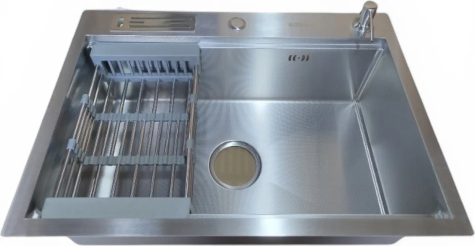 Chiuveta de bucatarie Backer Basic 650-45031, Otel Inoxidabil 304, Textura HoneyComb, 650x450x310 mm, INOX, cu Cosul Removabil