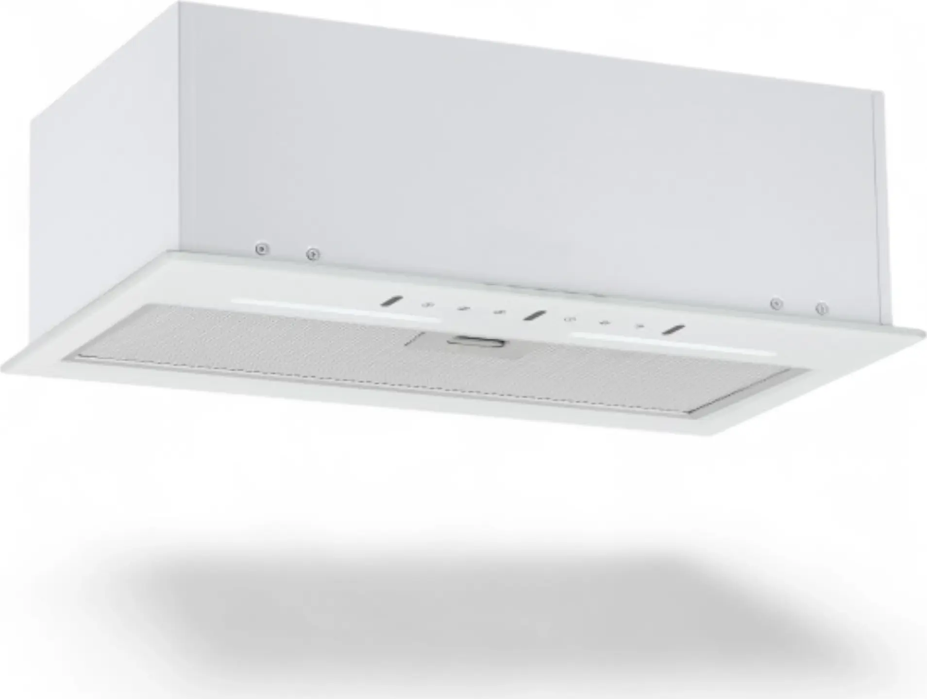 Backer NONA 1000 Built-in Kitchen Hood, 1000 m3/h Extraction, Gesture and Touch Control, White Glass, LED Lighting, 550mm Width