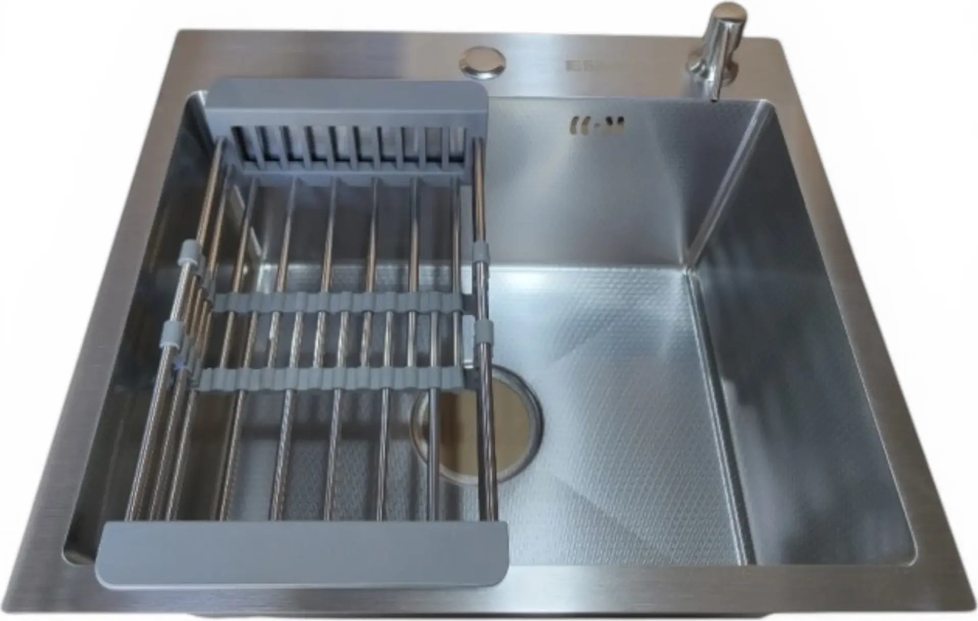 Кухонная мойка Backer Grid 500-45033 INOX из нержавеющей стали 304, 500x450x330 мм, с рельефным дном в виде сот для быстрого слива воды