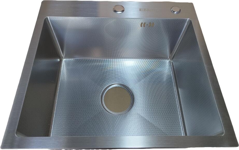 Кухонная мойка Backer Grid 500-45033 INOX из нержавеющей стали 304, 500x450x330 мм, с рельефным дном в виде сот для быстрого слива воды