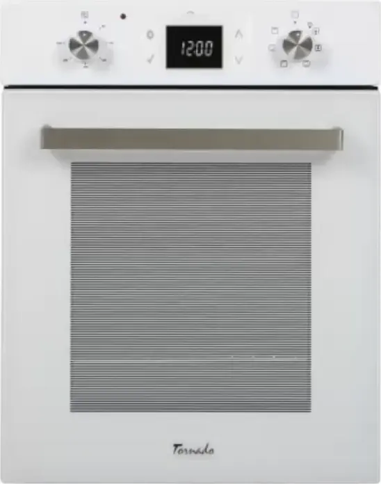 Tornado TRC-456 TOUCH FWH Built-in Electric Oven, 45 cm Width, 52L Volume, 6 Cooking Functions, Touch Control, LCD Display, White Glass, Class A