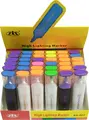 Evidenziatoare zis BX-802 cu varf beitel si capac transparent pentru vizibilitatea cernealii, Set de 30 piese