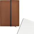 Agenda Caiet cu Page Grid Culoare Maro cu Banda Elastica Neagra pentru Birou si Hobby