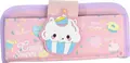 Husa pentru creioane Unicorn Cupcake, Organizator de papetarie scolar, Roz și Purpuriu, cu Patch 3D și modele Candy Sweet, Închidere cu clapeta