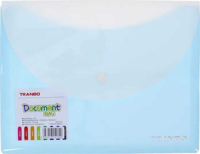 TRANBO M86AS A5 Document Bag Stationery Folder, Polypropylene PP Material with Snap Button Closure, Eco-Friendly