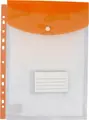 A4 Plastic Stationery Folder with Button Closure, Orange and Transparent with Dandelion Graphics and Enjoy the Little Things Text