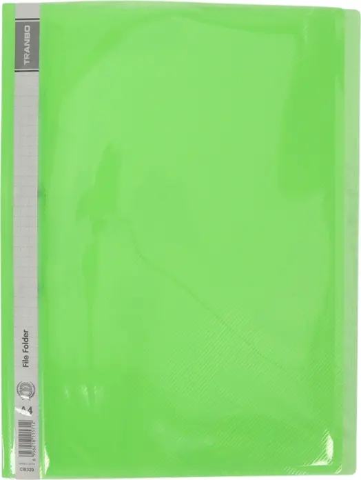 Tranbo CB320 A4 File Clip Report Folder, Waterproof and Oil-proof PP Plastic, Non-toxic and Recyclable, Green