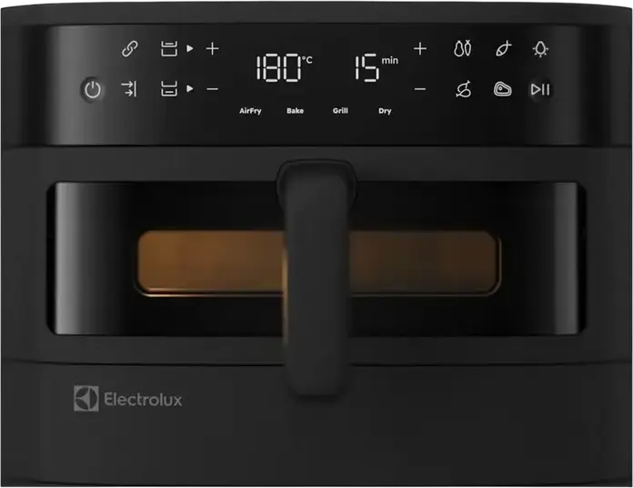 Аэрофритюрница с двумя корзинами Electrolux EAFD11B Series 800, 11 л, 2700 Вт, функции Sync Finish и Link Cook, 8 программ, смотровые окна, черный