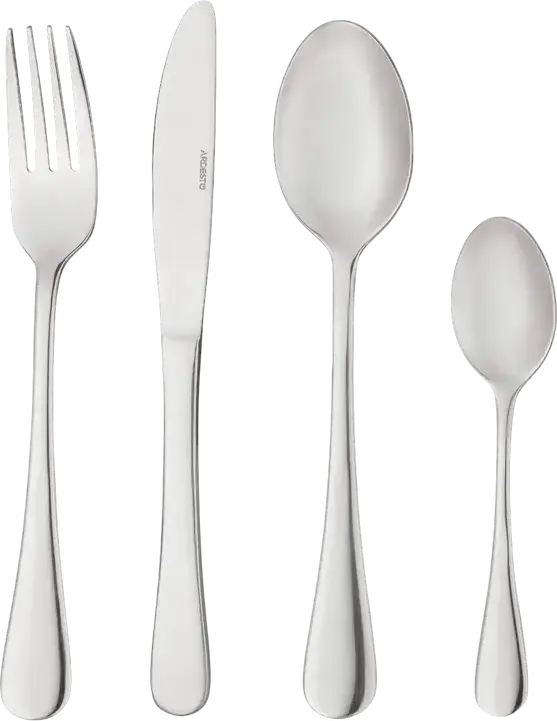 Set Tacamuri Ardesto AR1924LS Gemini Luster, 24 Piese, Inox, Finisaj Lucios, Argintiu, Pentru 6 Persoane