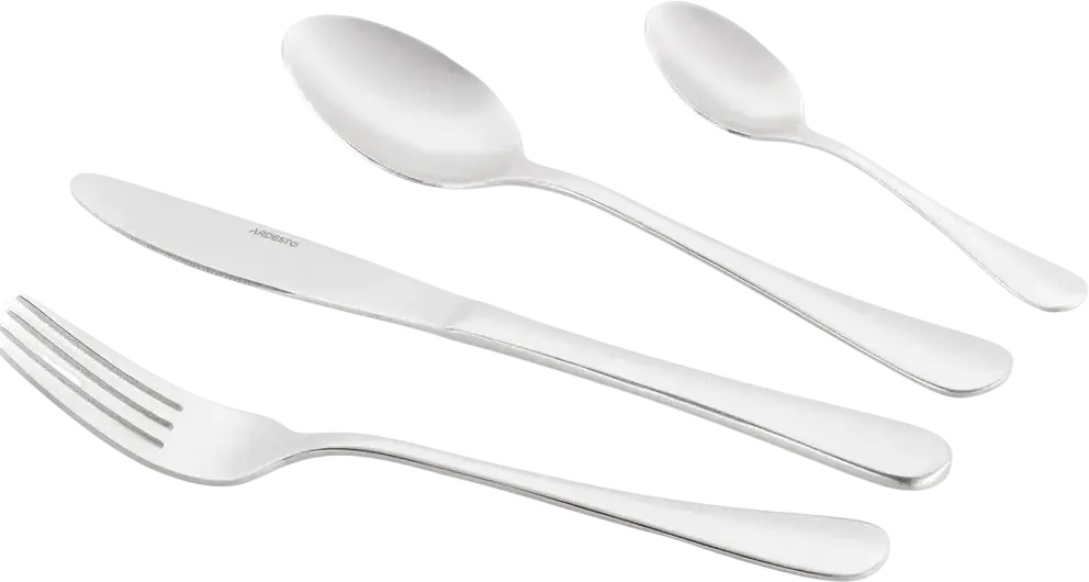 Set Tacamuri Ardesto AR1924LS Gemini Luster, 24 Piese, Inox, Finisaj Lucios, Argintiu, Pentru 6 Persoane