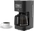 Cafetiera Electrolux E5CM1-6AN cu Filtru, 1080W, Rezervor Apa 1.37L, Capacitate 10 Cani, Programare Digitala, Inox si Plastic, Negru