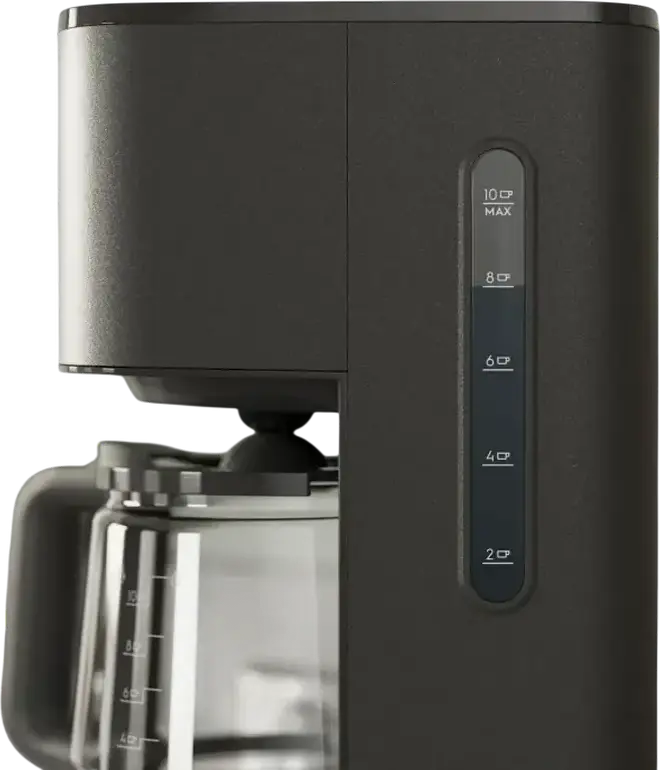 Cafetiera Electrolux E5CM1-6AN cu Filtru, 1080W, Rezervor Apa 1.37L, Capacitate 10 Cani, Programare Digitala, Inox si Plastic, Negru