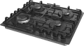 Встраиваемая газовая варочная панель Hisense GG663B, 4 конфорки с WOK, черное стекло, чугунные решетки, 60 см, газ-контроль, электроподжиг