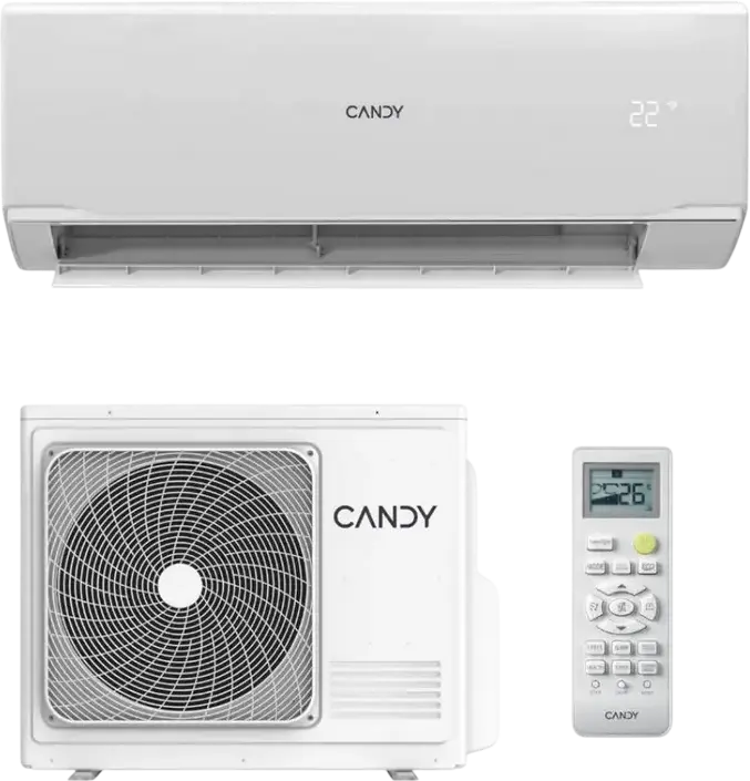 Candy Pura AS24PDAHRA Split Air Conditioner, 24k BTU, 6.2kW, Inverter, A++, R-32, Wi-Fi, hOn Smart Home, Ionization, Cooling & Heating, White