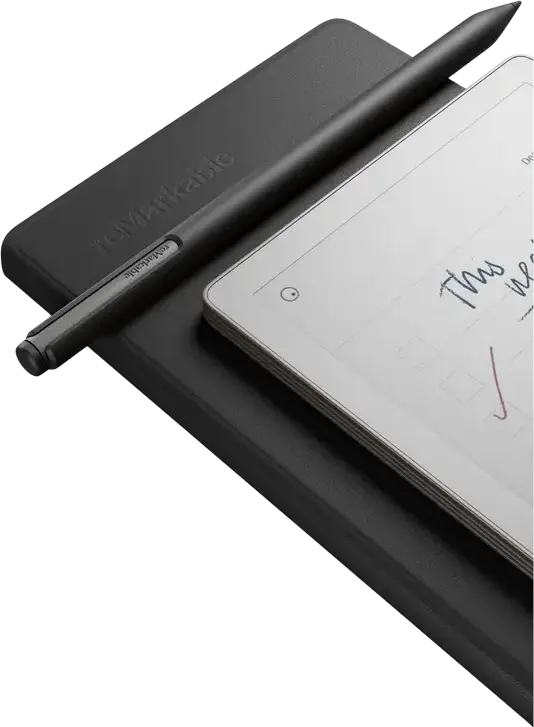 Set de 3 piese reMarkable Paper Pro Move: Tabletă Color E Ink Gallery 3 de 7.3", Marker Plus, Cover Book Folio din Piele Neagră, 64GB, 2GB RAM, Wi-Fi