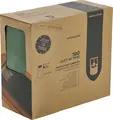 Set de 100 piese saculeti pentru tacuturi Garcia De Pou Besta Just in Time cu servetele 2 straturi, hartie kraft gofrata verde, sachet 11.2x22.5 cm, serveta 33x40 cm