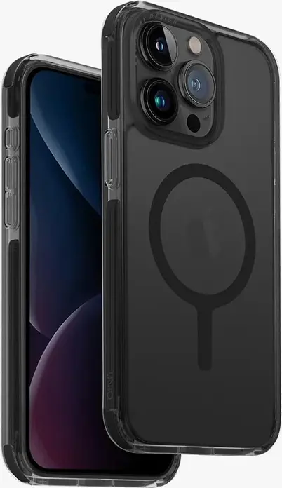 Uniq Hybrid Combat Case for iPhone 15 Pro Max, 3-Layer Shock Absorption, 4m Drop Protection, 5H Scratch Resistant TPU, Black, 1 Piece