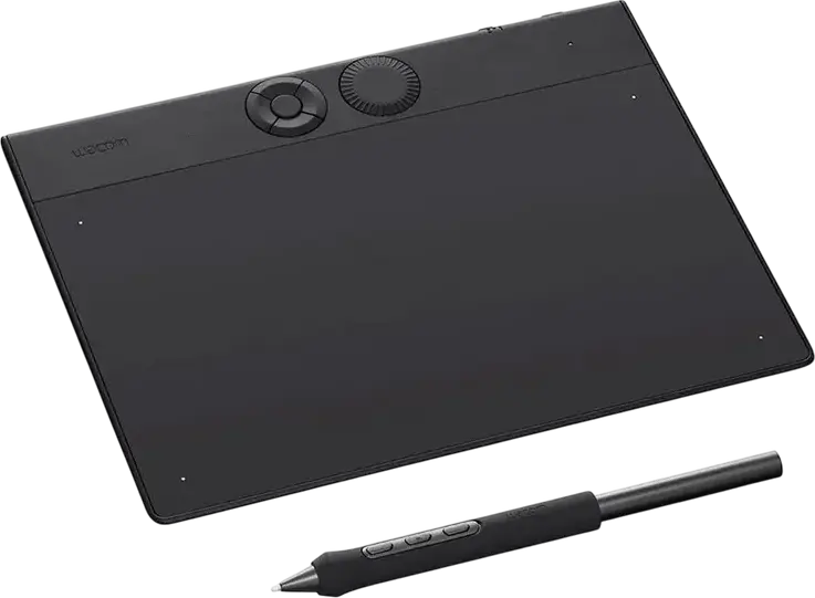 Wacom Intuos Pro Small PTH-460 Graphics Tablet, Pro Pen 2, 8192 Pressure Levels, Bluetooth, USB-C, Multi-Touch, Black