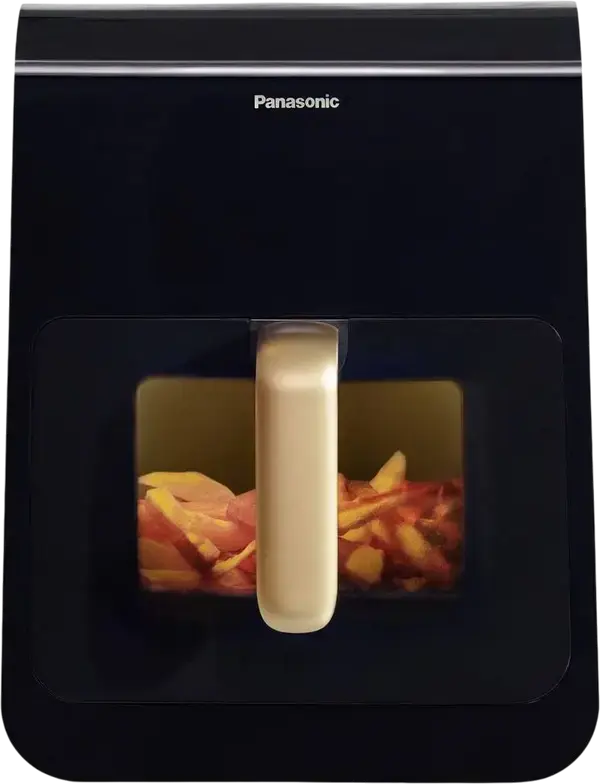 Friteuza cu aer cald Panasonic NF-CC600AXE, cuva antiaderenta 6L, 1450W, circulatie de aer 360 grade, 11 programe, fereastra vizualizare, abur, Negru
