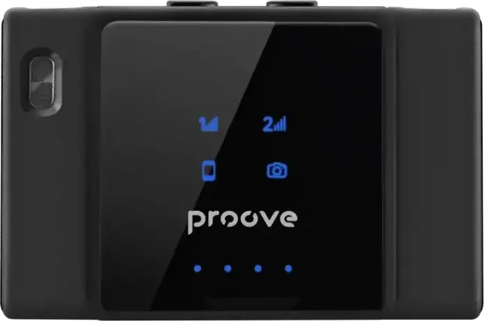 Proove ToneLine Wireless Lavalier Microphone System, Set of 2 Omnidirectional Mics with Charging Case, Noise Reduction, 70m Range, Black