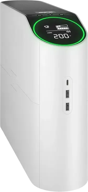 UPS APC Back-UPS Pro Gaming 2200VA Line-Interactive, Pure Sinewave, 6 Prize Schuko, LCD Circular cu Iluminare Verde, Porturi USB-C si USB-A, Turn Alb