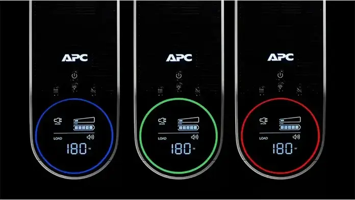 APC Back-UPS Pro Gaming 2200VA Line-Interactive UPS, Pure Sinewave, 6 Schuko Outlets, Circular LCD with Green Ring, USB-C and USB-A Ports, White Tower