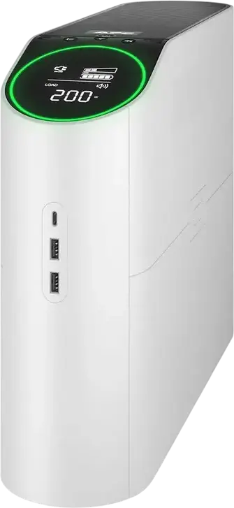 UPS APC Back-UPS Pro Gaming 2200VA Line-Interactive, Pure Sinewave, 6 Prize Schuko, LCD Circular cu Iluminare Verde, Porturi USB-C si USB-A, Turn Alb