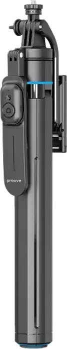 Proove Strix Bluetooth Selfie Stick Tripod, 115 cm Extended Length, ABS and Aluminum, Integrated Tripod with Remote Shutter, Black