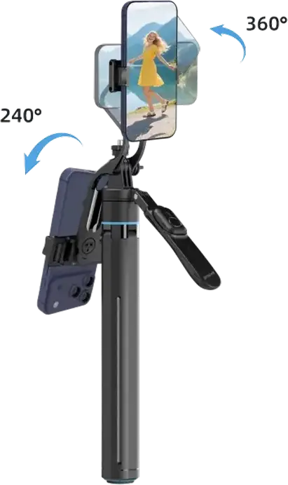 Proove Strix Bluetooth Selfie Stick Tripod, 115 cm Extended Length, ABS and Aluminum, Integrated Tripod with Remote Shutter, Black