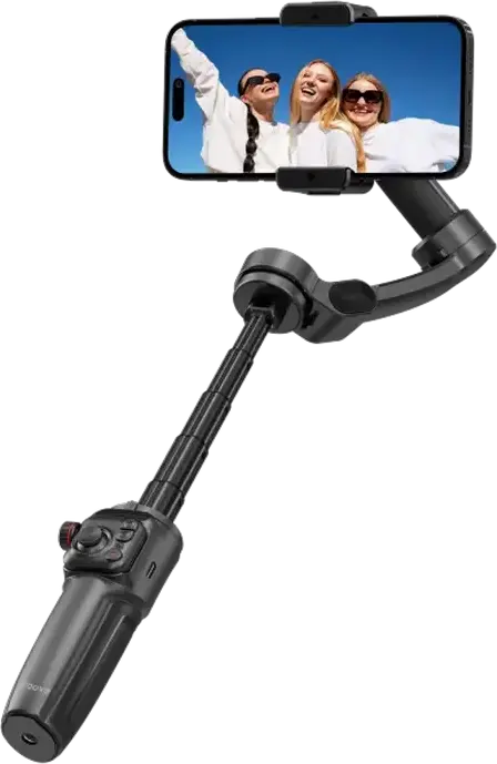 Proove Vector SE Gimbal Stabilizer and Selfie Stick, AI Tracking, Gesture Control, Bluetooth Remote, LED Light, 115 cm Max Length, Black