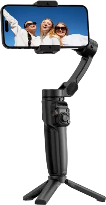 Proove Vector SE Gimbal Stabilizer and Selfie Stick, AI Tracking, Gesture Control, Bluetooth Remote, LED Light, 115 cm Max Length, Black
