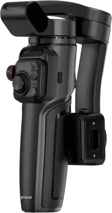 Proove Vector SE Gimbal Stabilizer and Selfie Stick, AI Tracking, Gesture Control, Bluetooth Remote, LED Light, 115 cm Max Length, Black