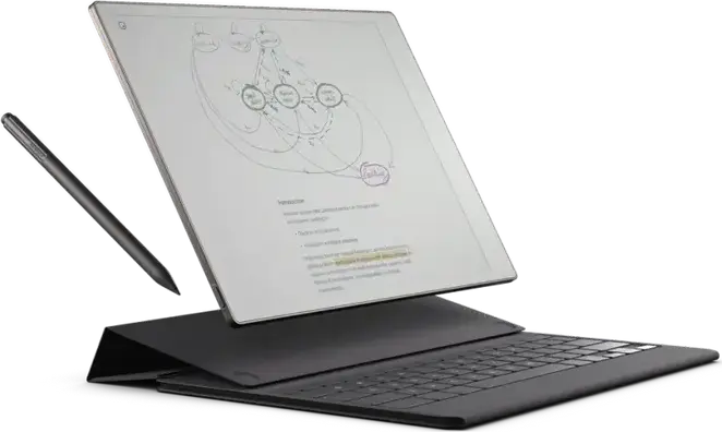 Set de 3 piese Tabletă reMarkable Paper Pro 11.8 inch Color E Ink Gallery 3, Stocare 64GB, RAM 2GB, cu Marker Plus și Keyboard Folio