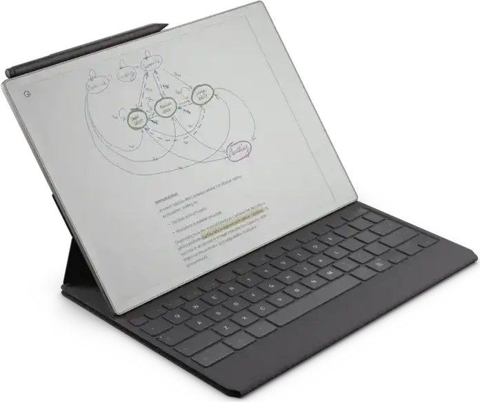 Set de 3 piese Tabletă reMarkable Paper Pro 11.8 inch Color E Ink Gallery 3, Stocare 64GB, RAM 2GB, cu Marker Plus și Keyboard Folio