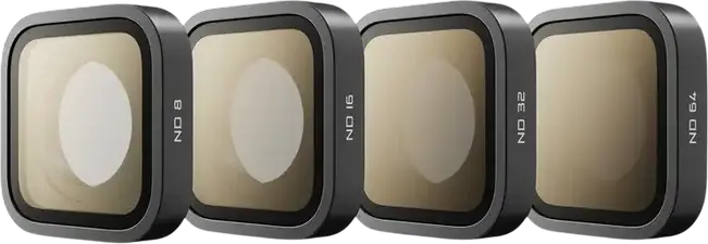 Набор из 4 ND-фильтров GoPro M-Series для MISSION 1 и MISSION 1 PRO, нейтральные фильтры ND8 ND16 ND32 ND64 с чехлом для переноски, черный