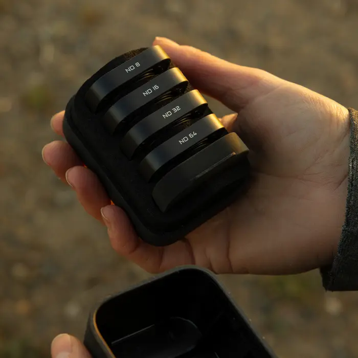 Набор из 4 ND-фильтров GoPro M-Series для MISSION 1 и MISSION 1 PRO, нейтральные фильтры ND8 ND16 ND32 ND64 с чехлом для переноски, черный